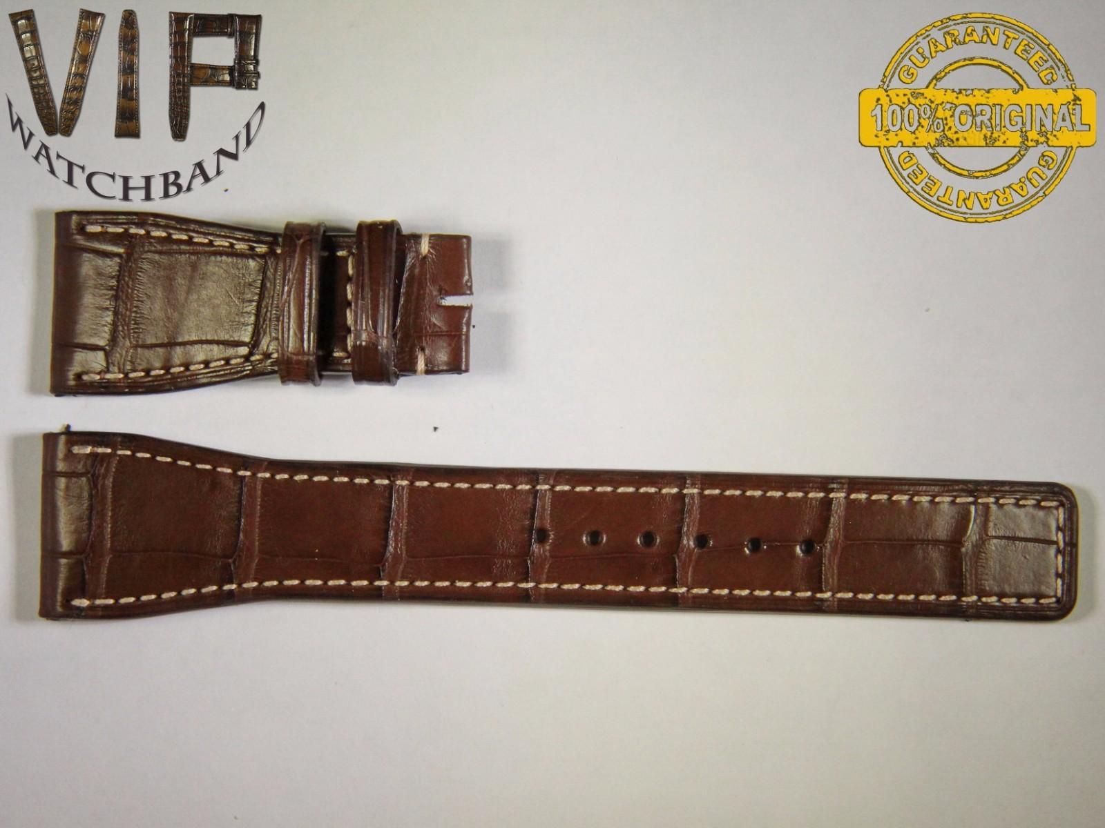 IWC 24mm strap, crocodile, brown — face side
