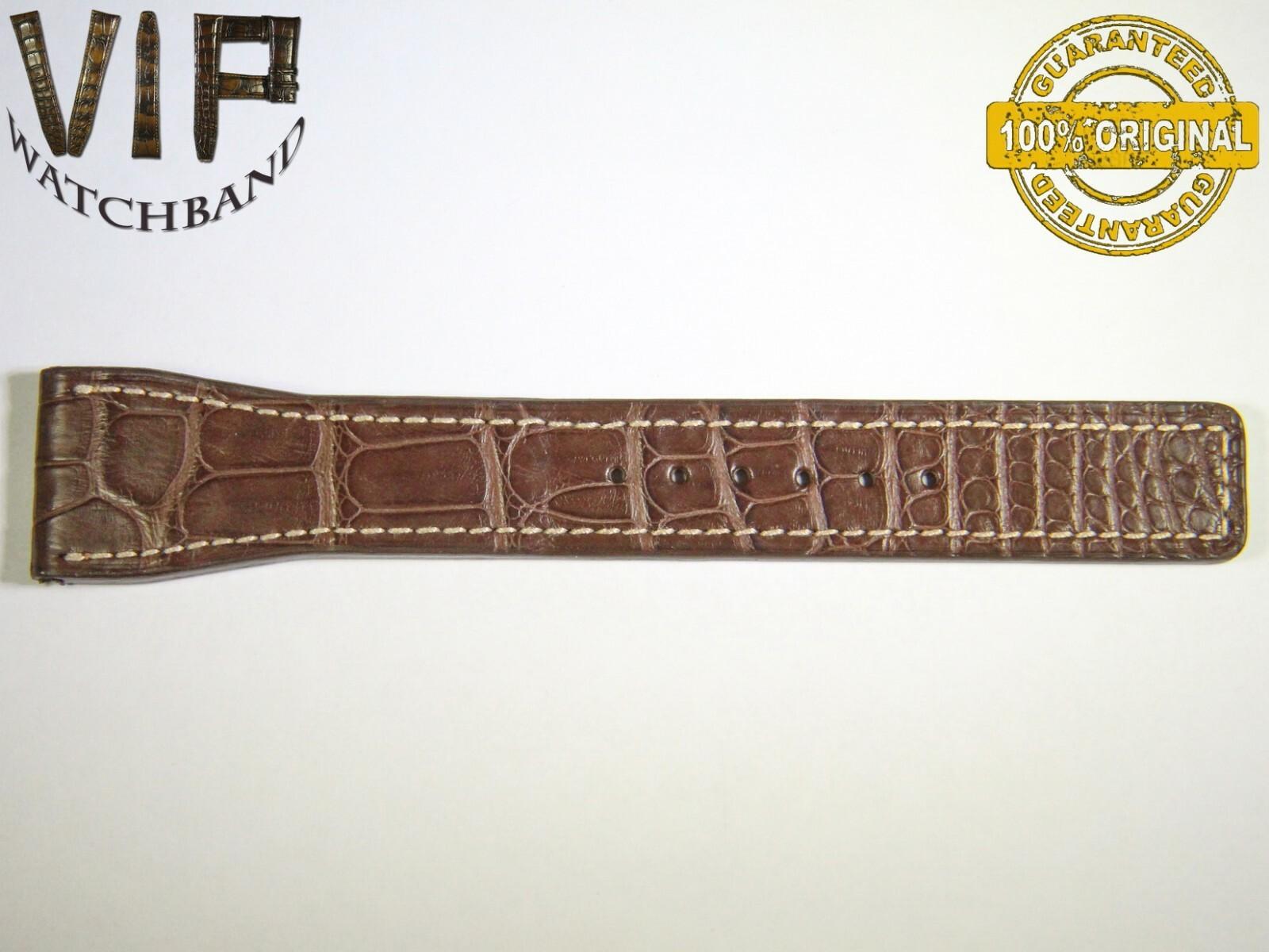 IWC 24mm long strap half, crocodile, brown — face side