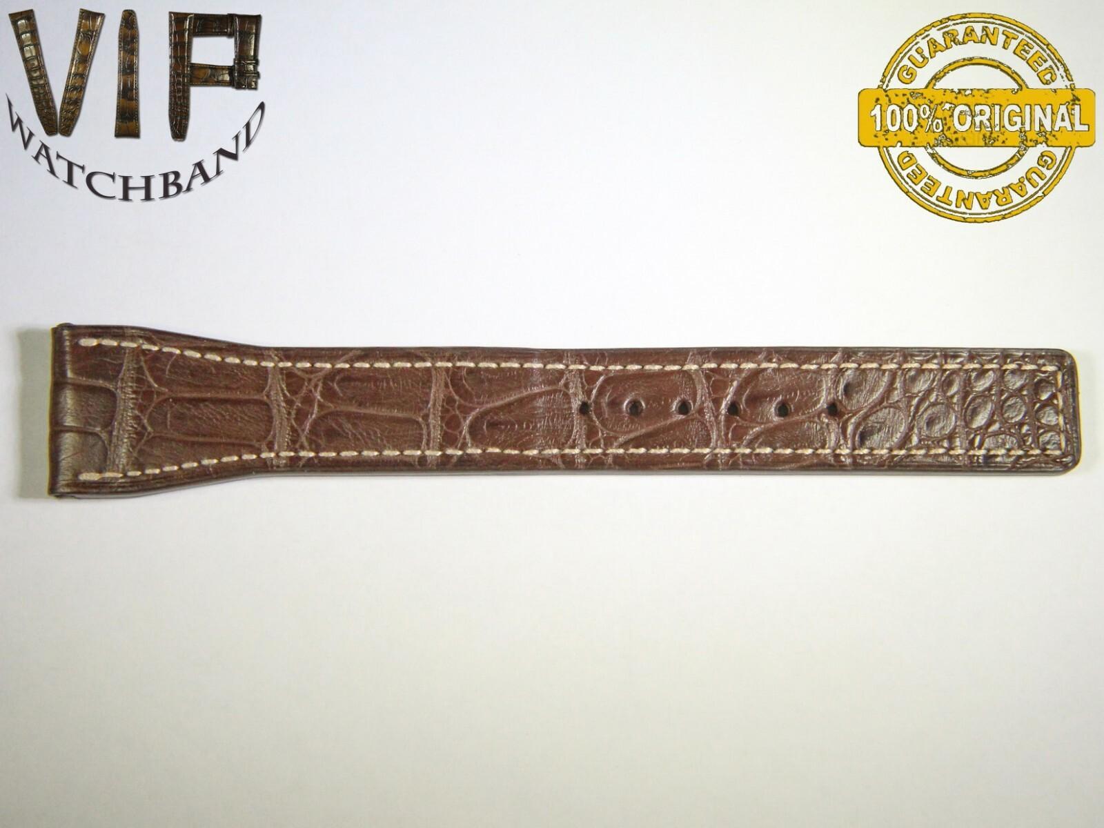 IWC 24mm long strap half, crocodile, brown — face side