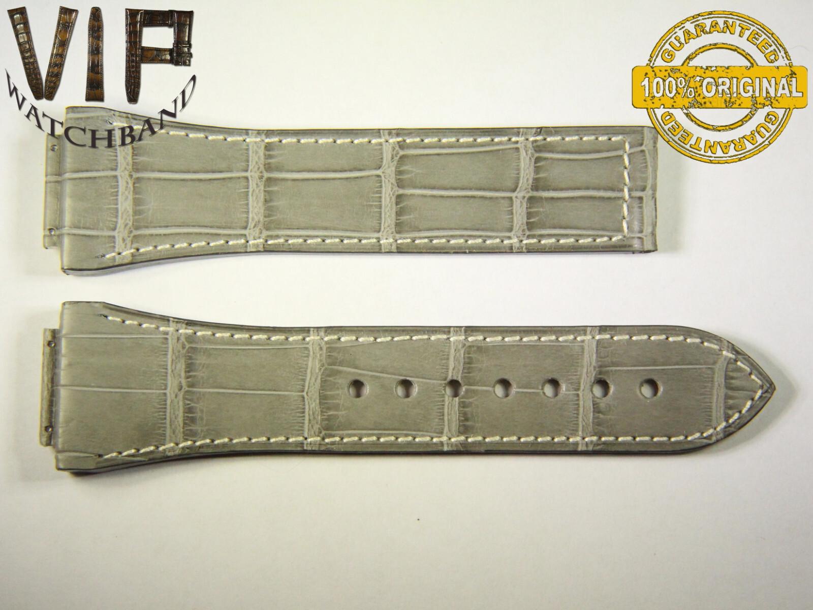 Jorg Hysek 28mm strap, crocodile, grey — face side