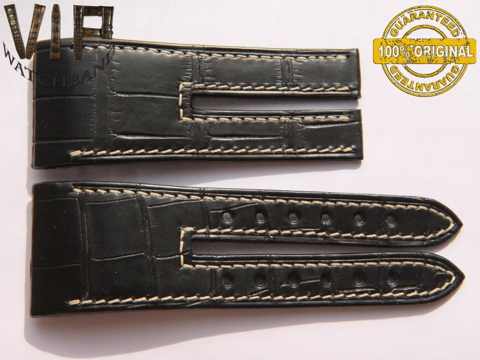 Jorg Hysek 35mm strap, crocodile, black — face side