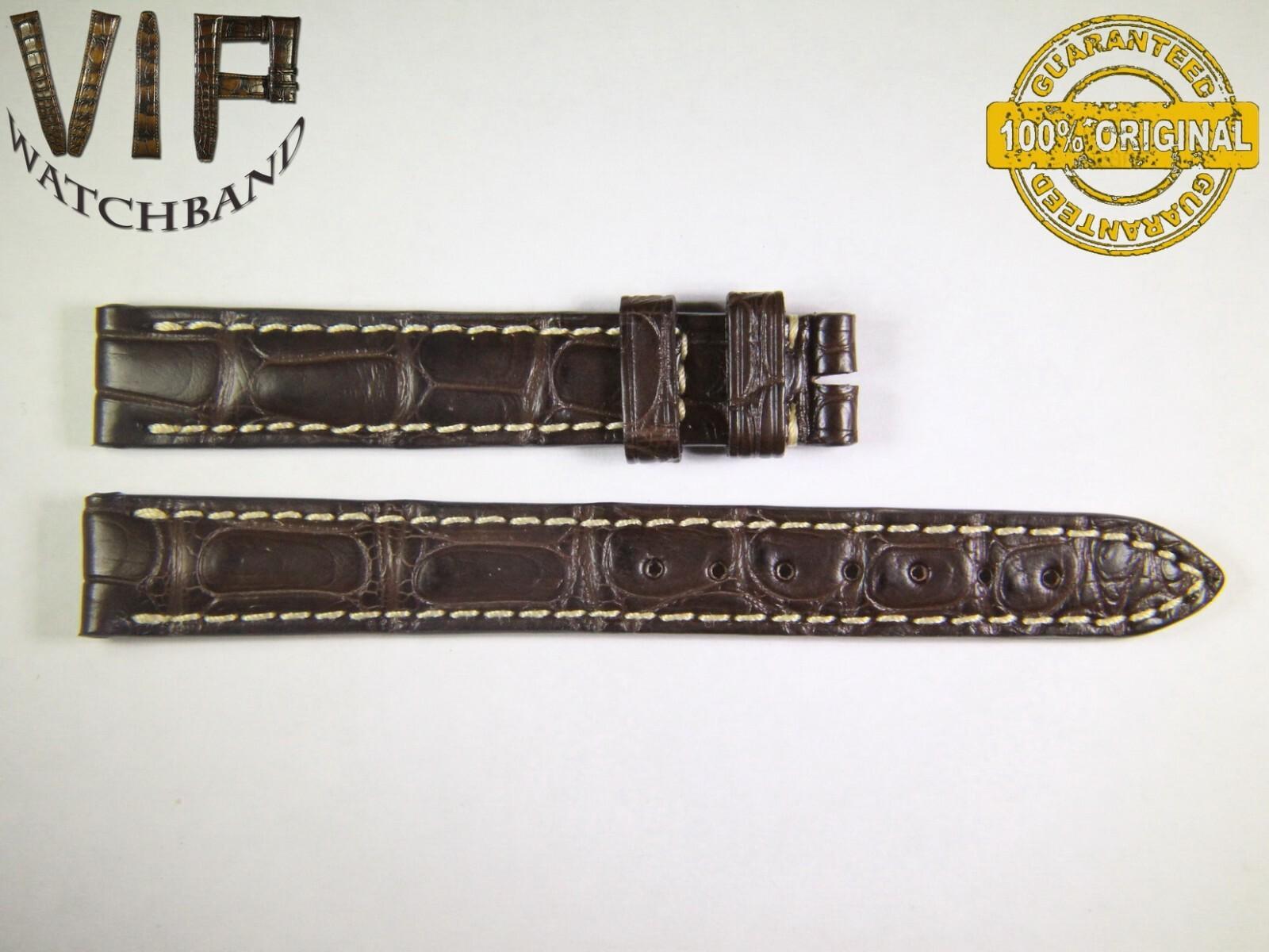 Longines 13mm strap, crocodile, brown — face side
