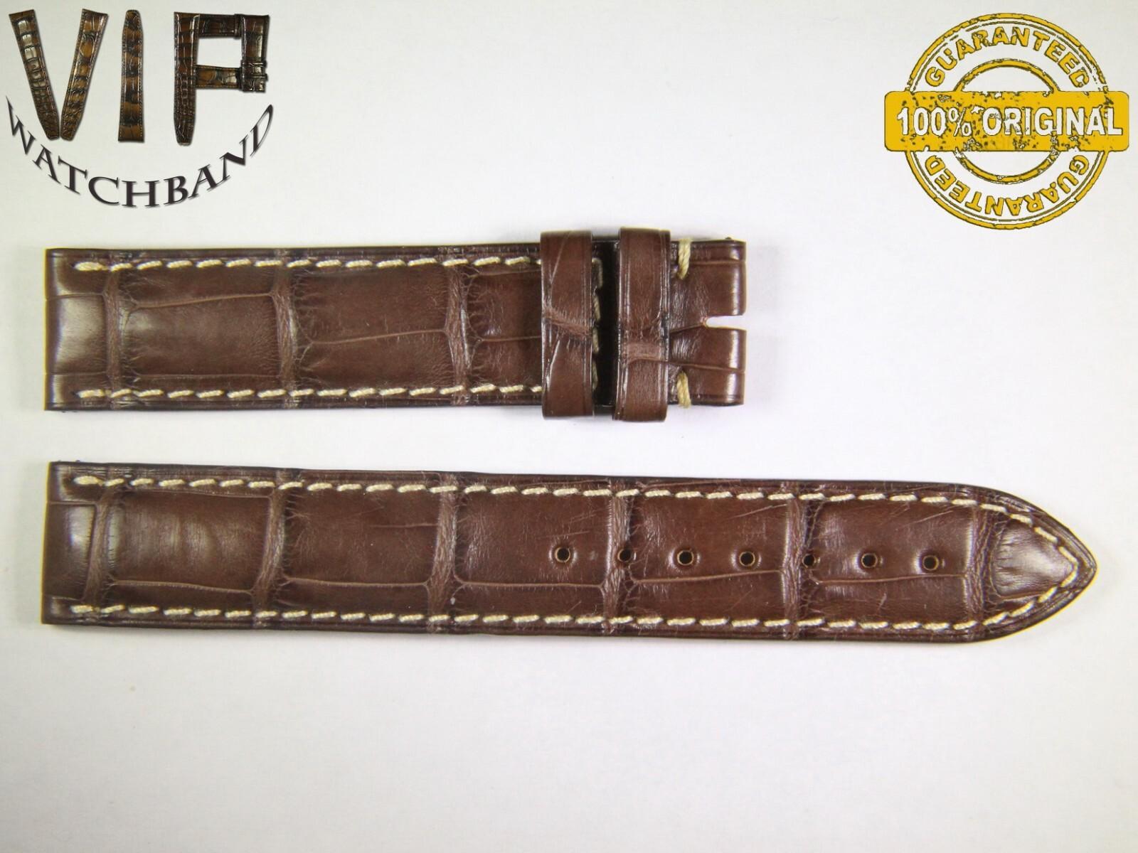 Longines 16mm strap, crocodile, brown — face side