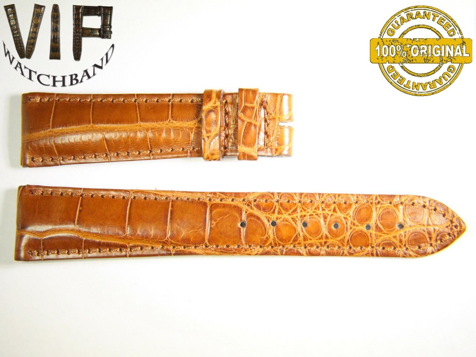 Longines 20mm strap, crocodile, brown — face side