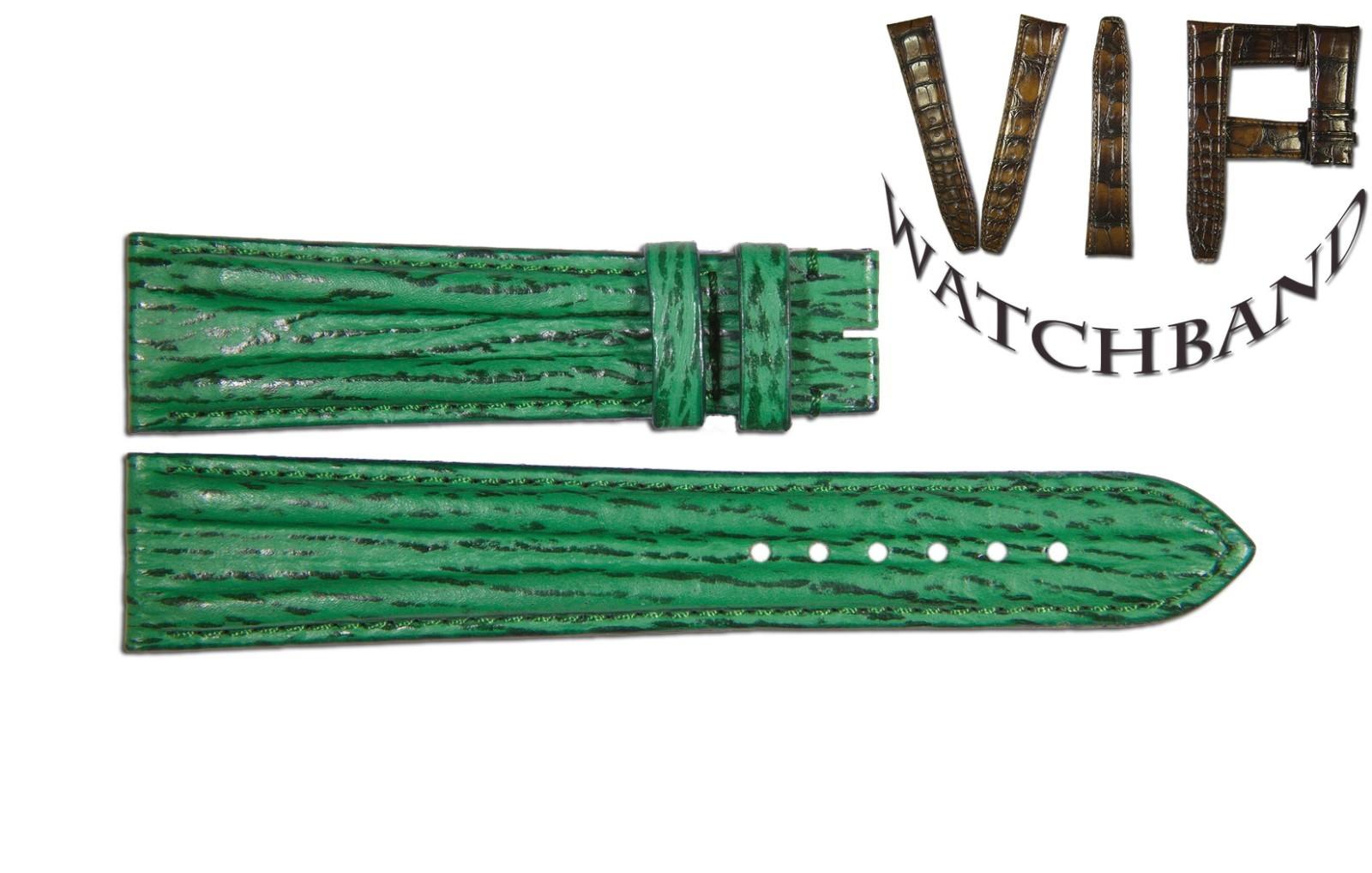 Omega 20mm strap, stingray, green — face side