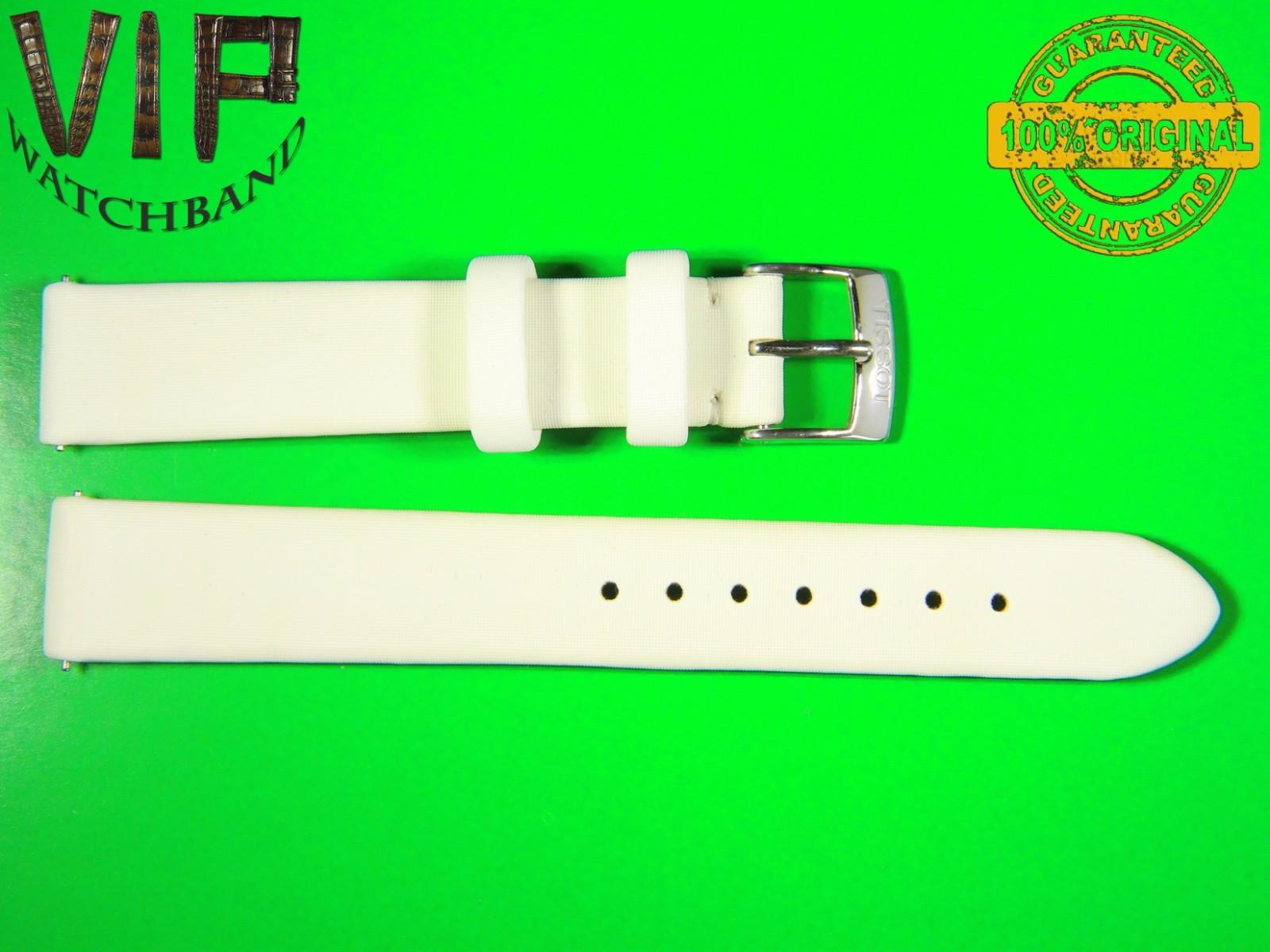 Tissot 15mm strap, satin, white — face side