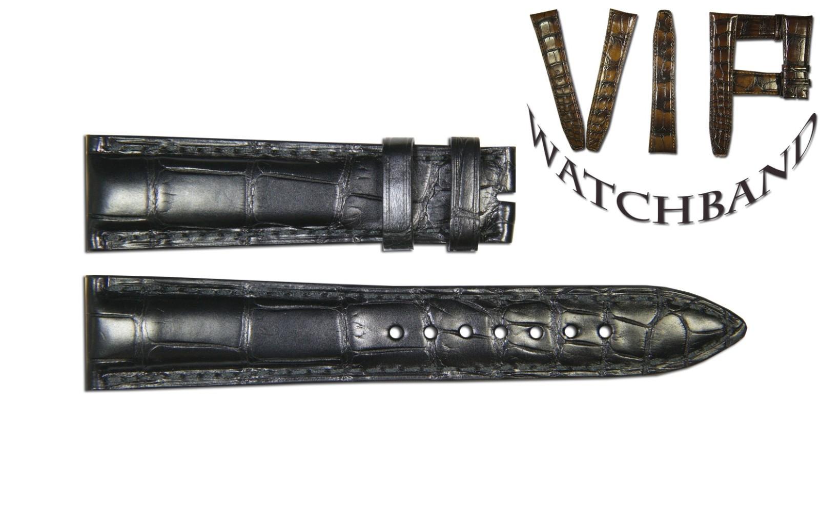 Ulysse Nardin 19mm strap, crocodile, black — face side