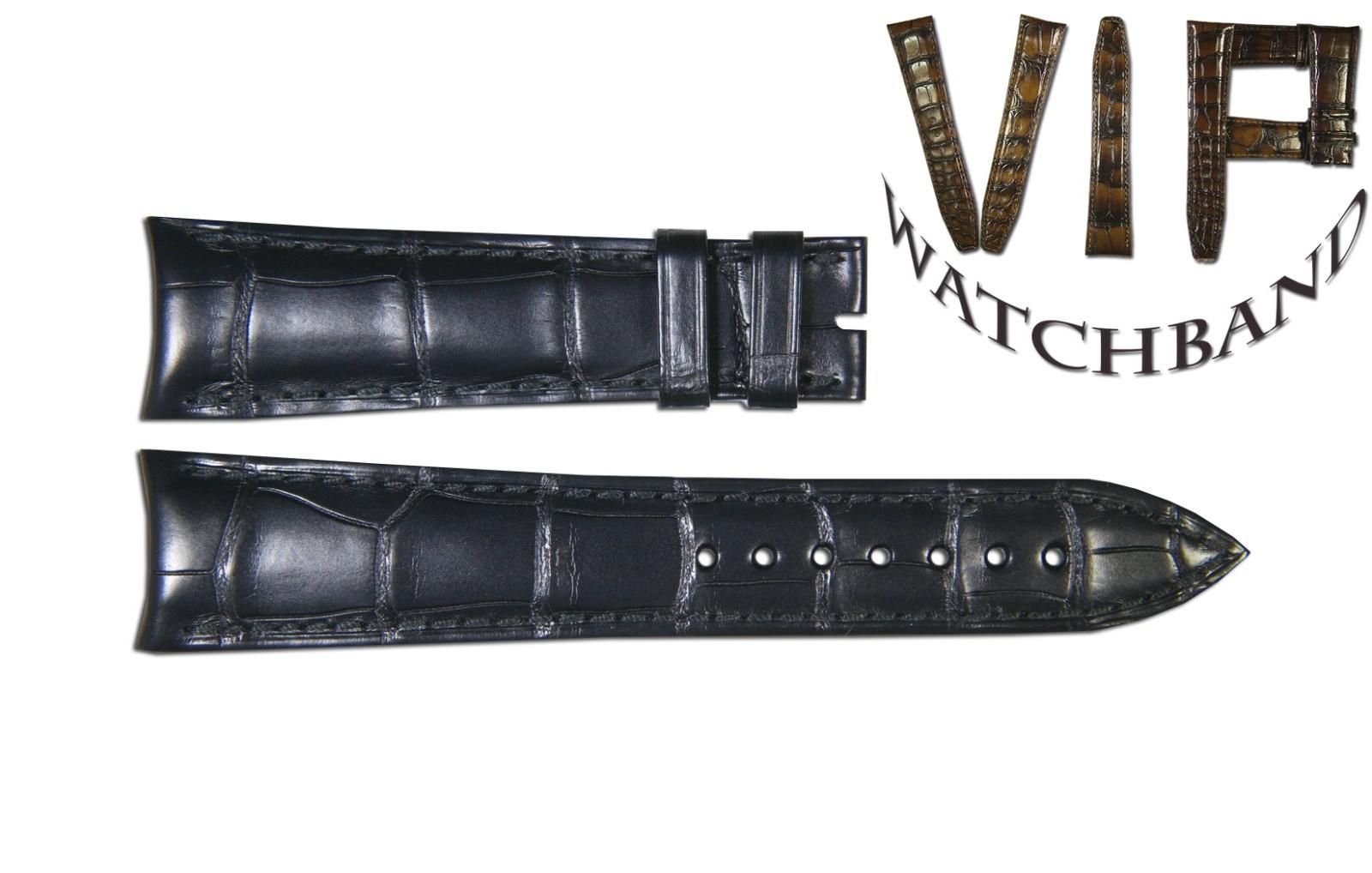 Ulysse Nardin 20mm strap, crocodile, black — face side