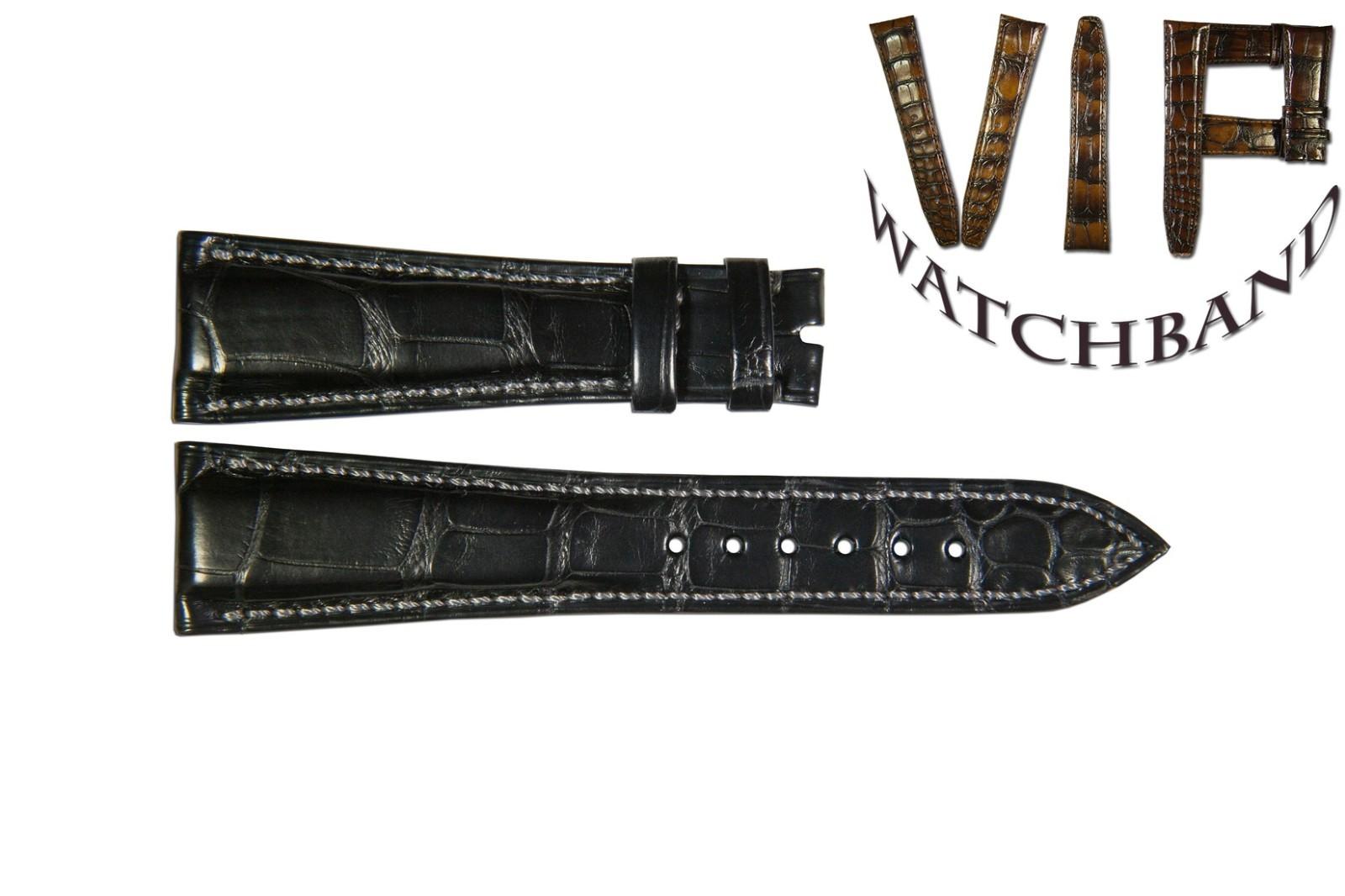 Audemars Piguet 22mm strap, crocodile, black — face side