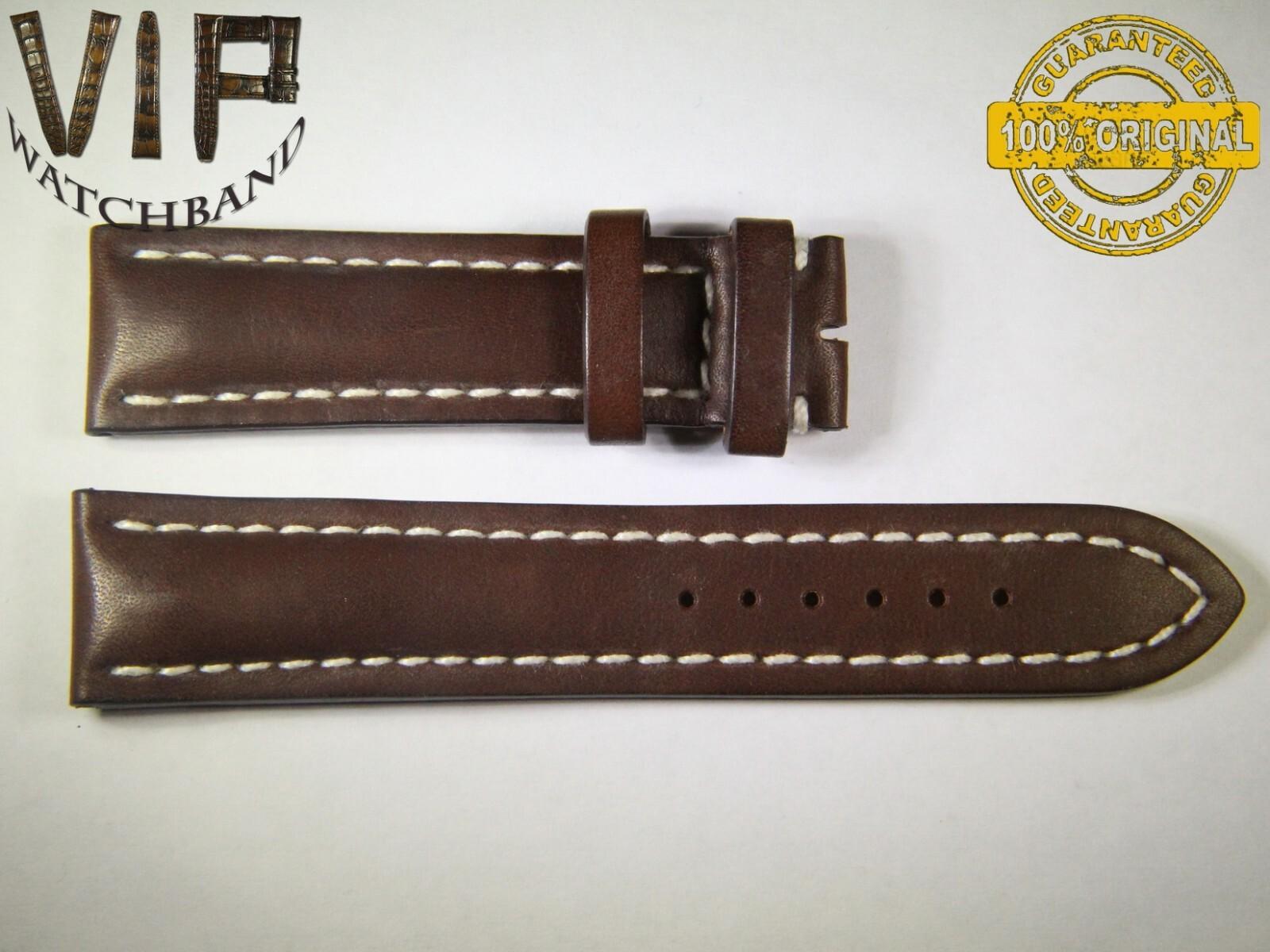 Breitling 22mm strap, calf leather, brown — face side