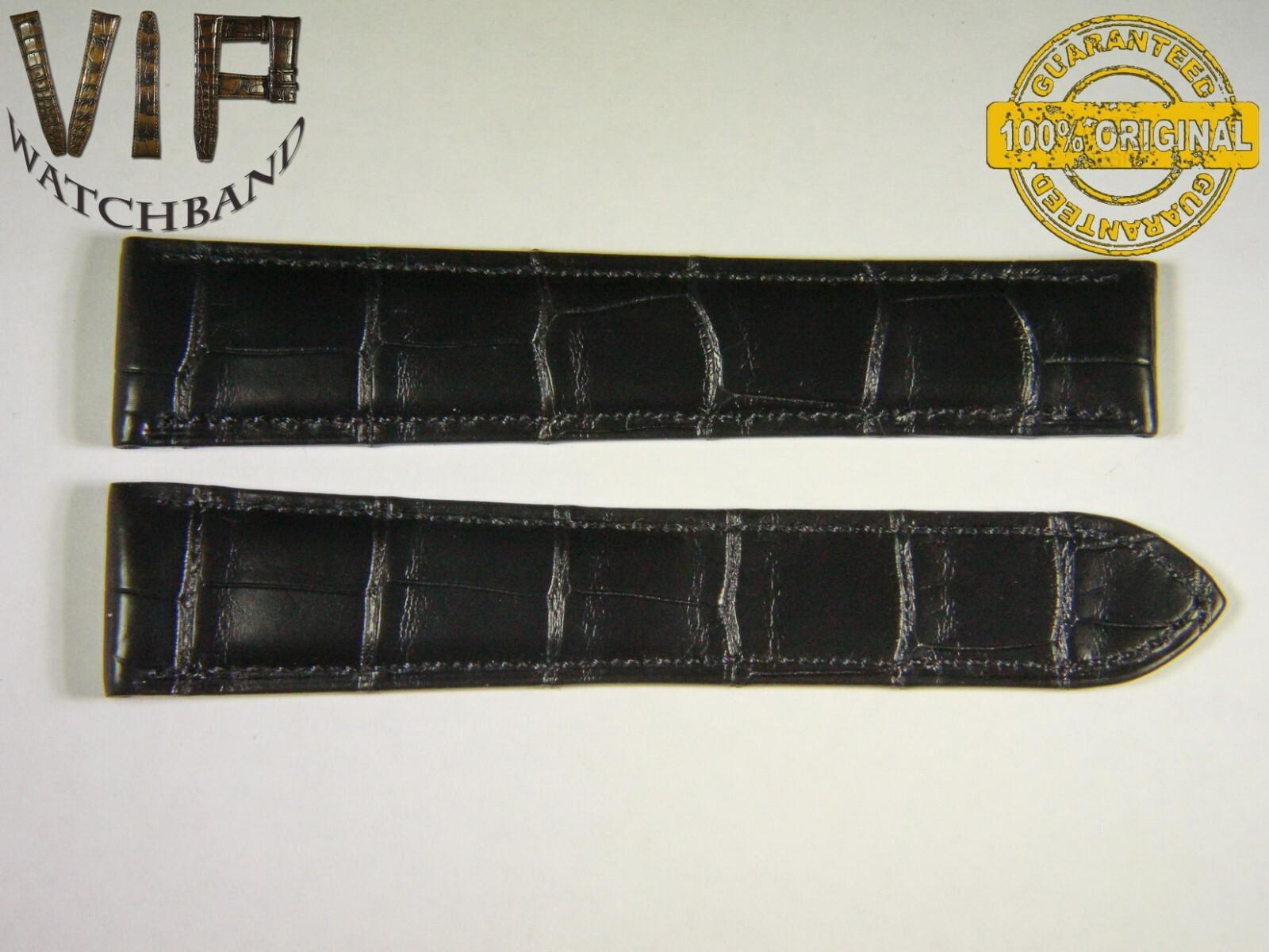 Cartier 19mm strap, crocodile, black — face side