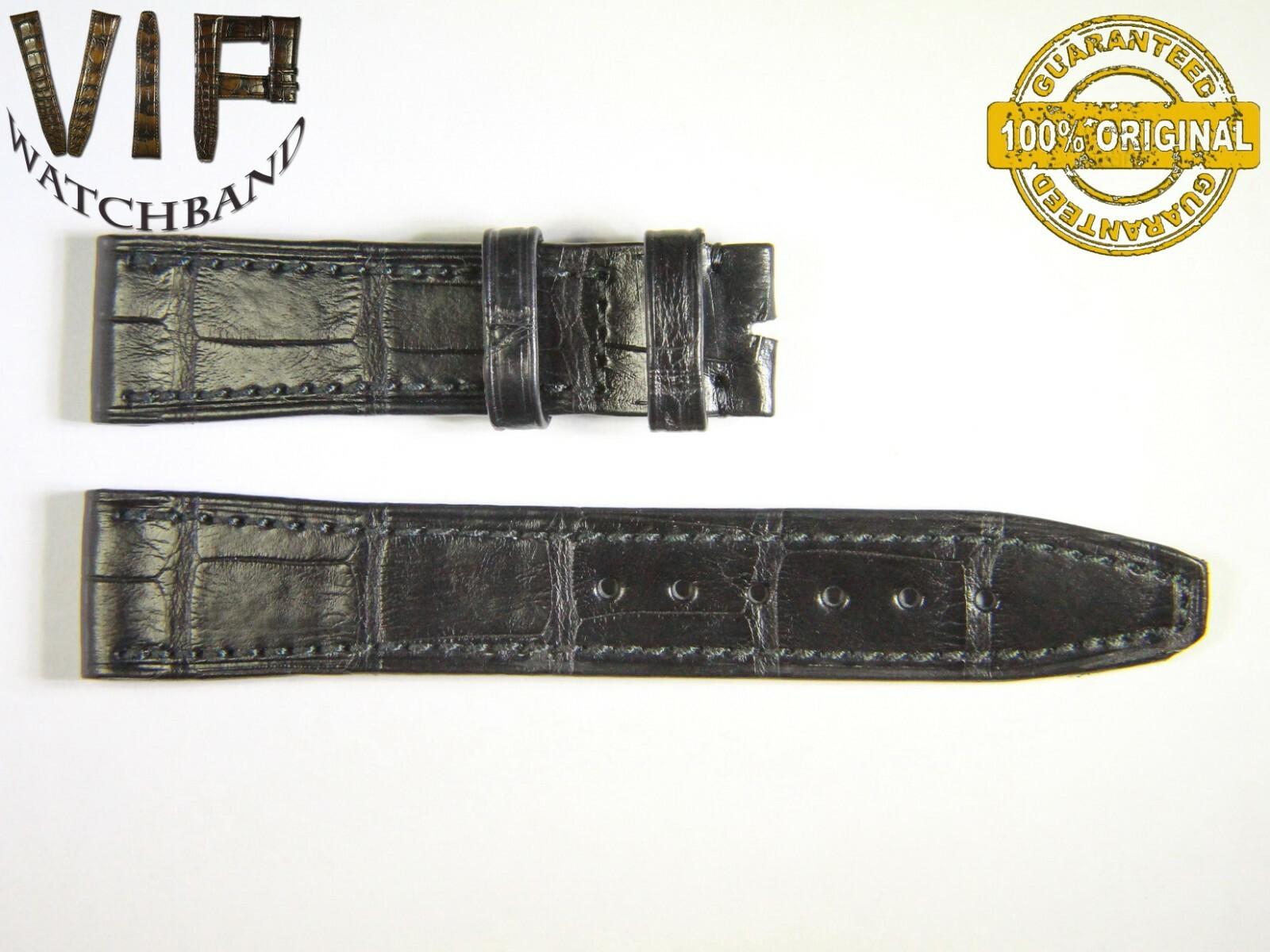 IWC 18mm strap, crocodile, black — face side