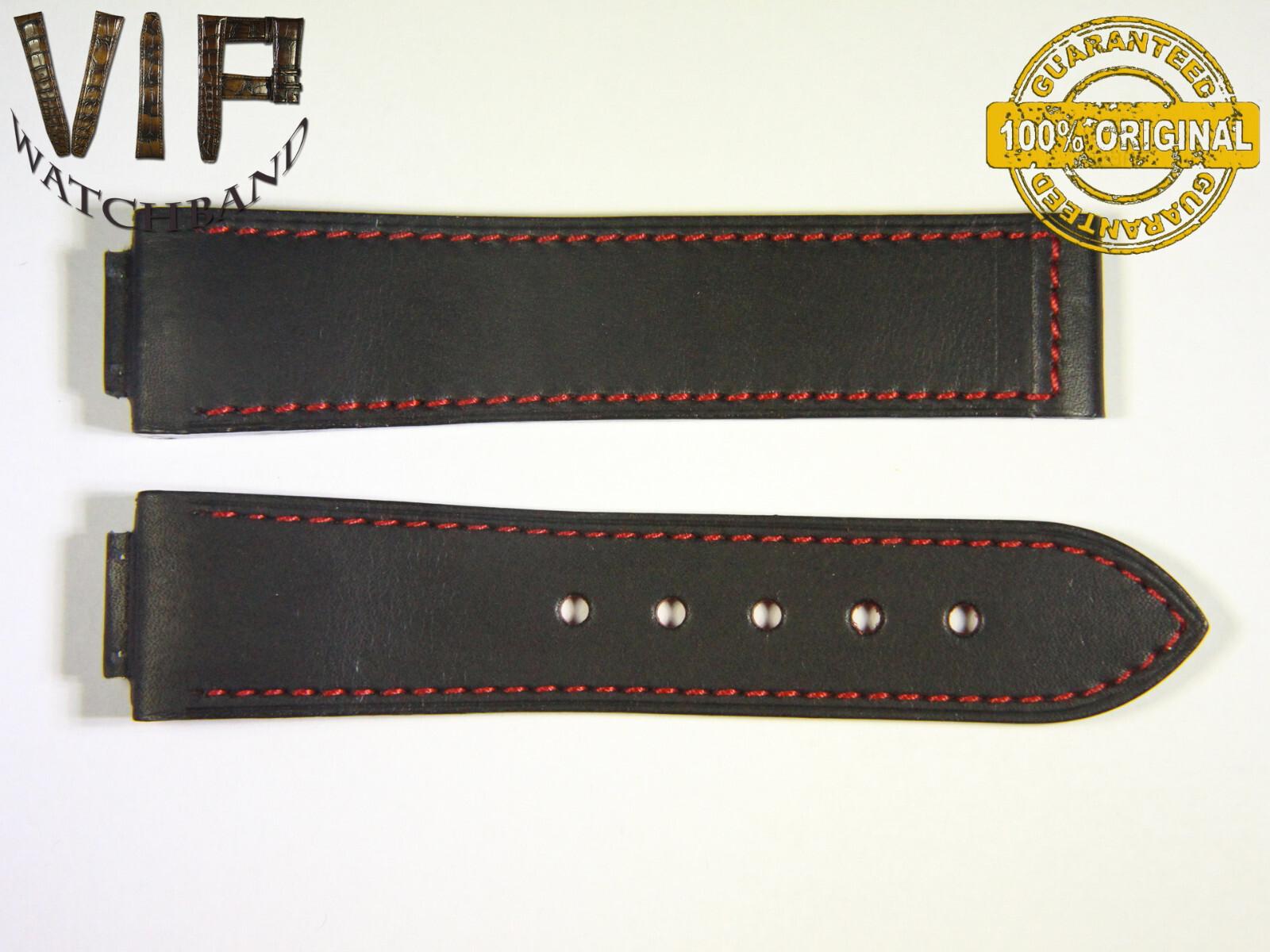 Jorg Hysek 24mm strap, calf leather, black — face side