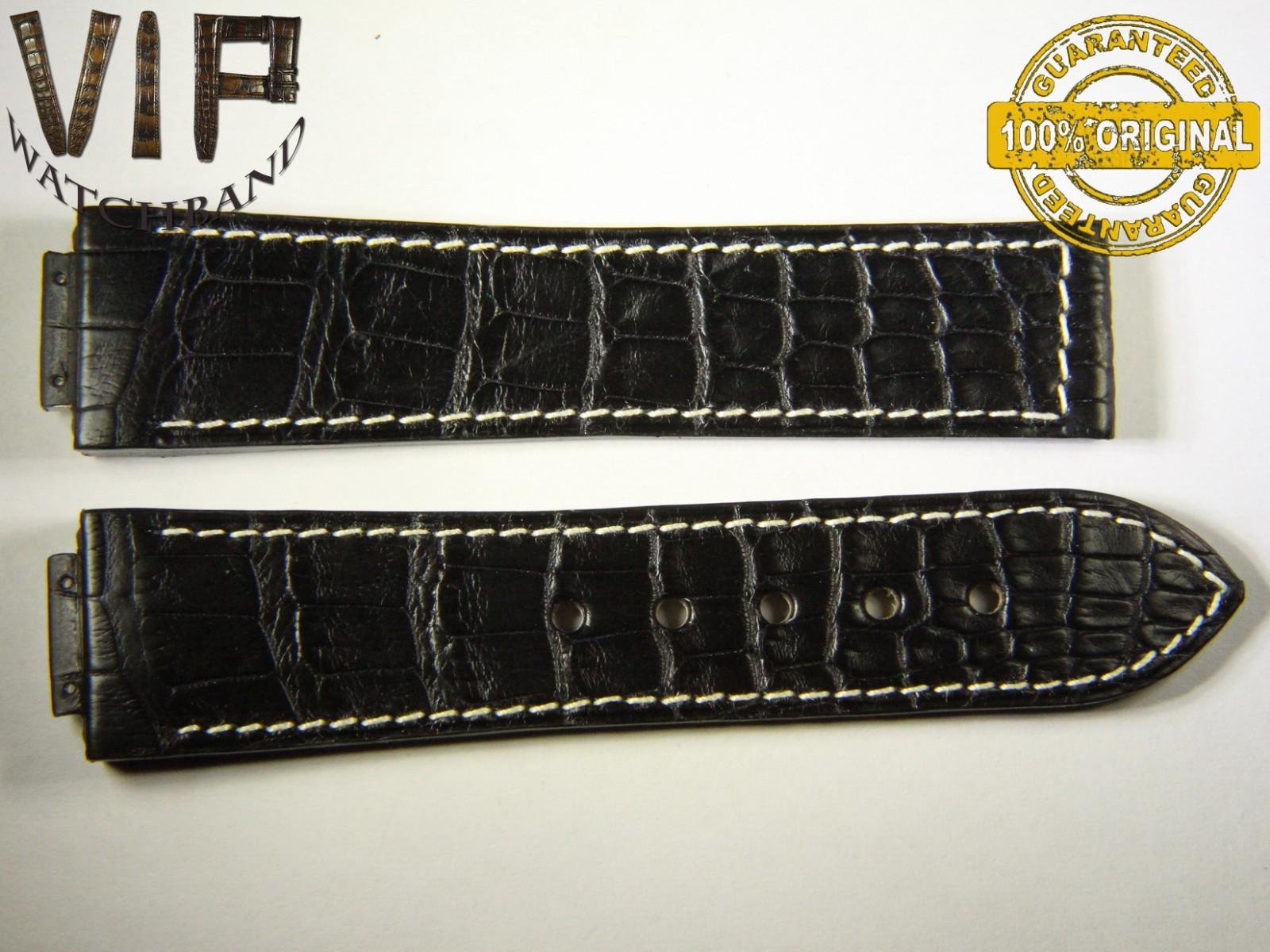Jorg Hysek 24mm strap, crocodile, black — face side
