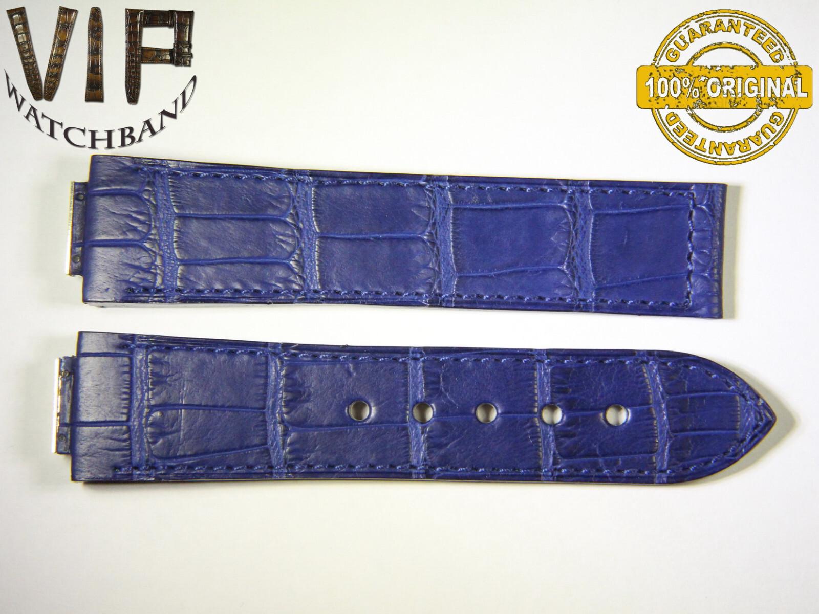 Jorg Hysek 24mm strap, crocodile, blue — face side