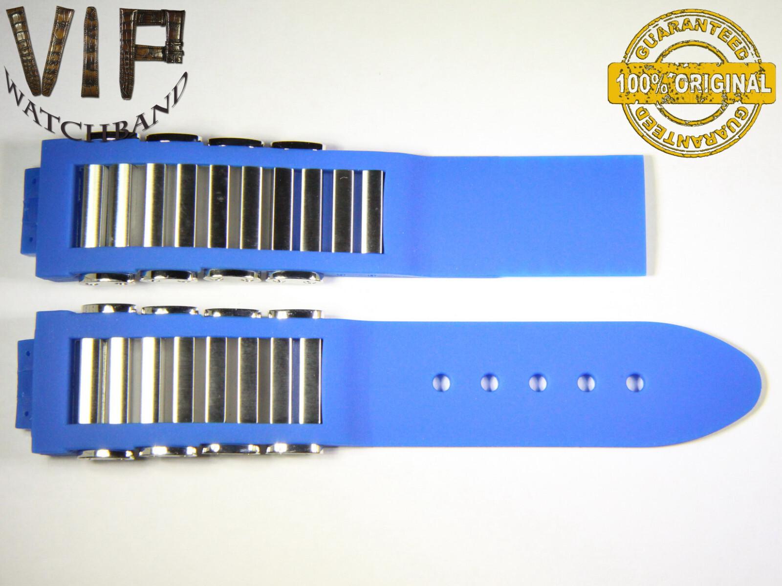 Jorg Hysek 24mm strap, rubber, blue — face side