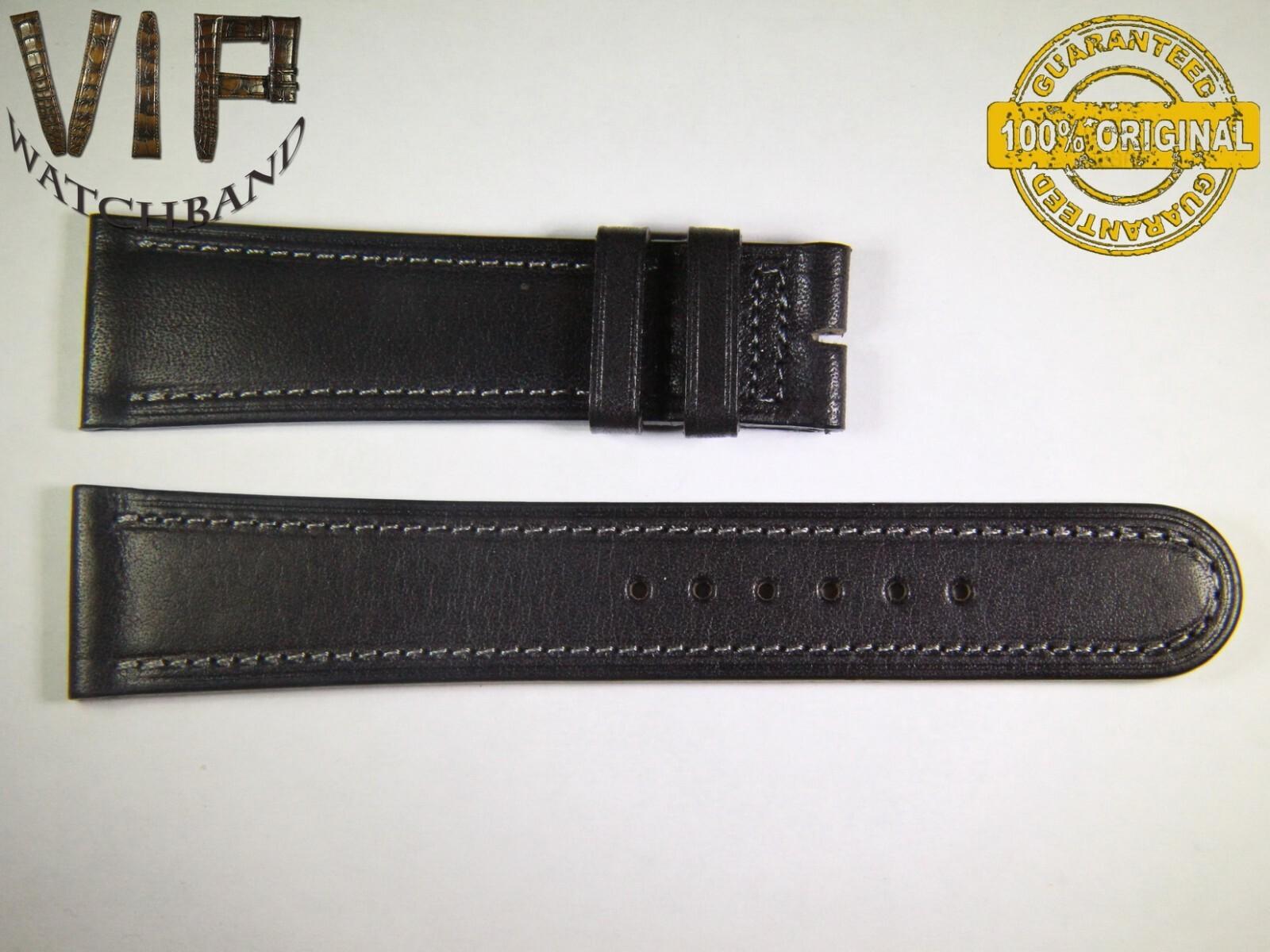 Longines 21mm strap, calf leather, black — face side