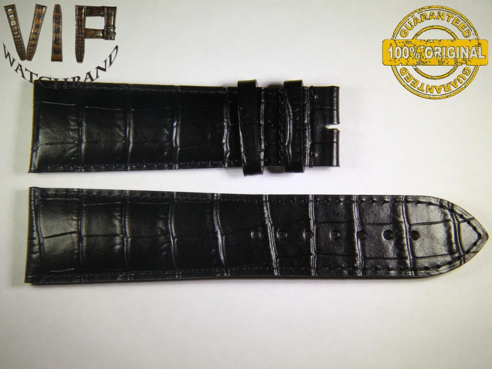 Longines 26mm strap, calf leather, black — face side