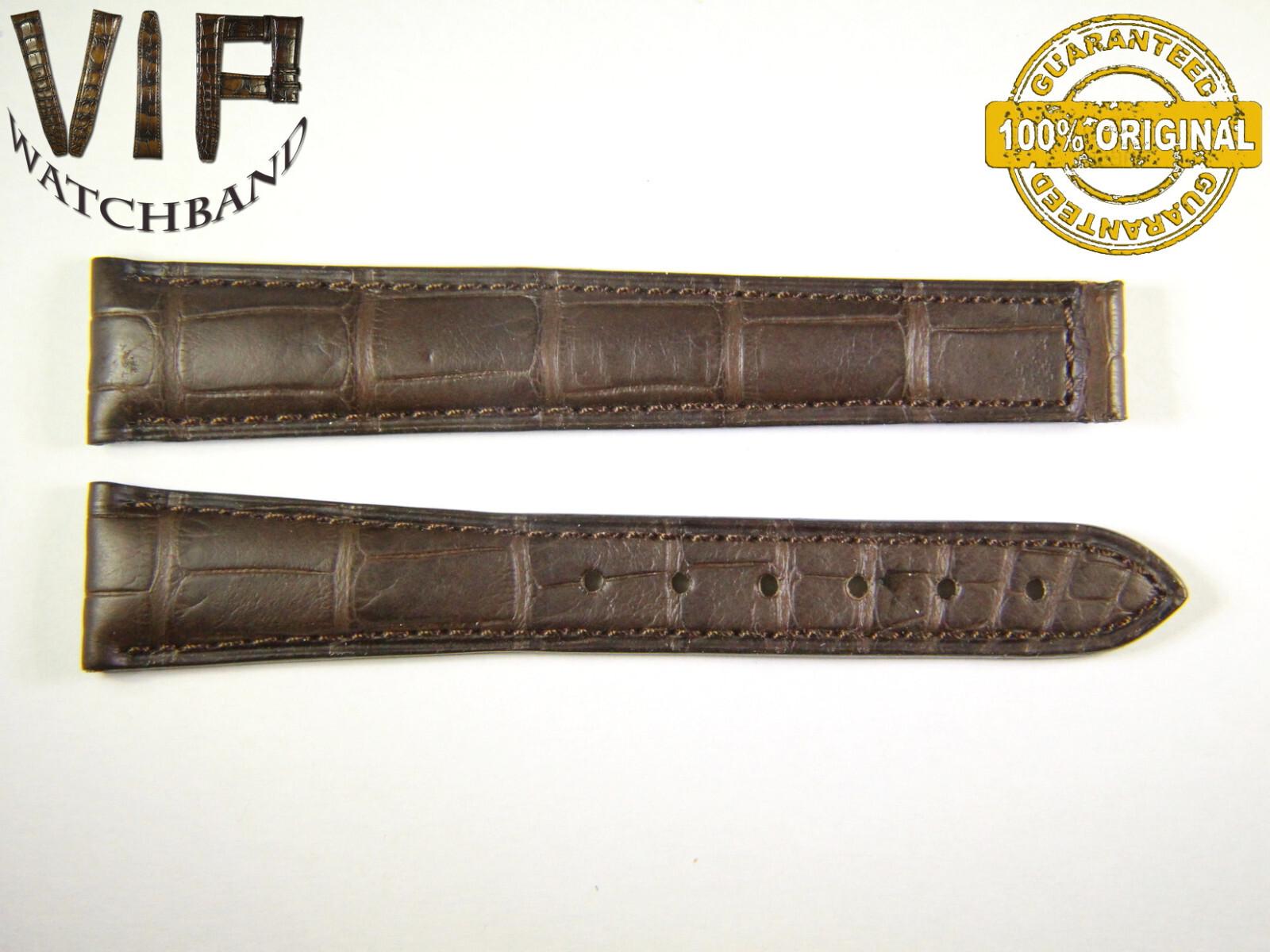 Omega 16mm strap, crocodile, brown — face side