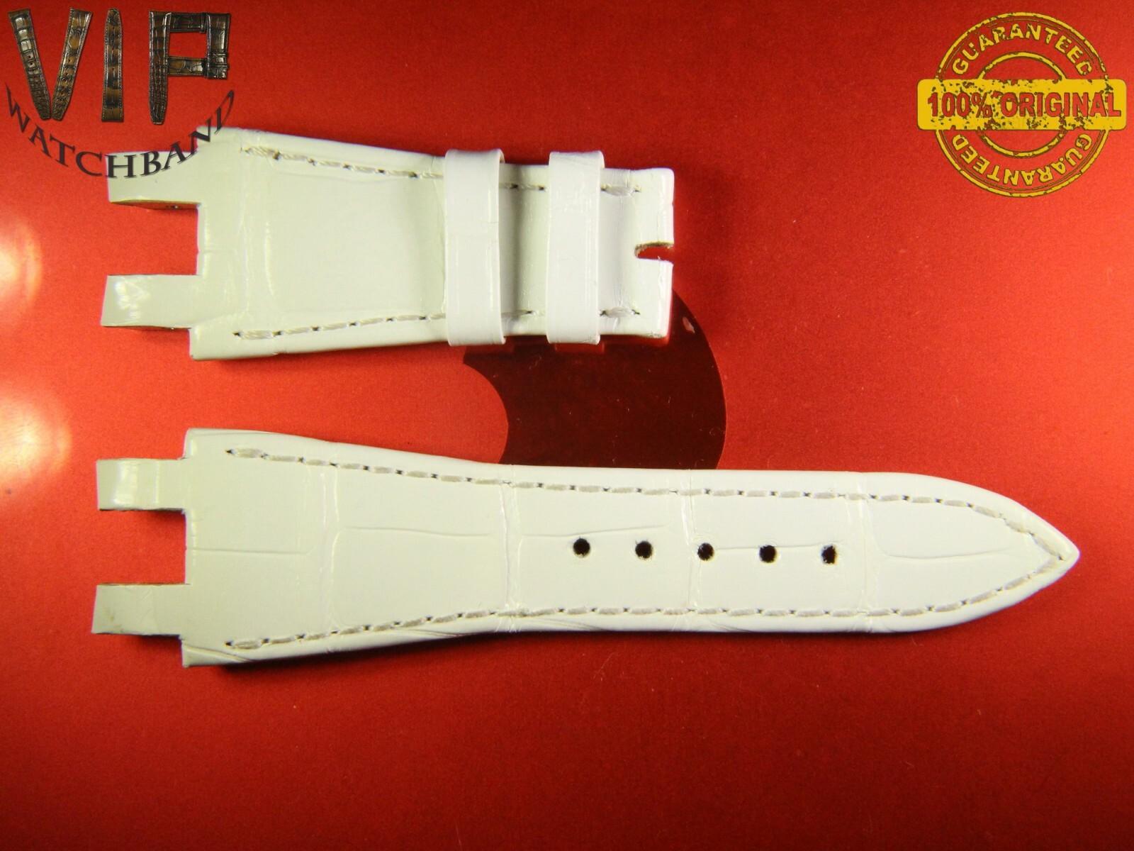 Ulysse Nardin 23mm strap, crocodile, white — face side