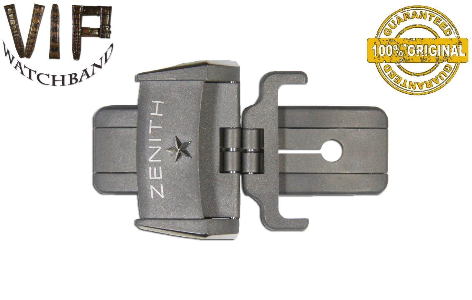 Zenith 18mm clasp, titanium, brown — face side