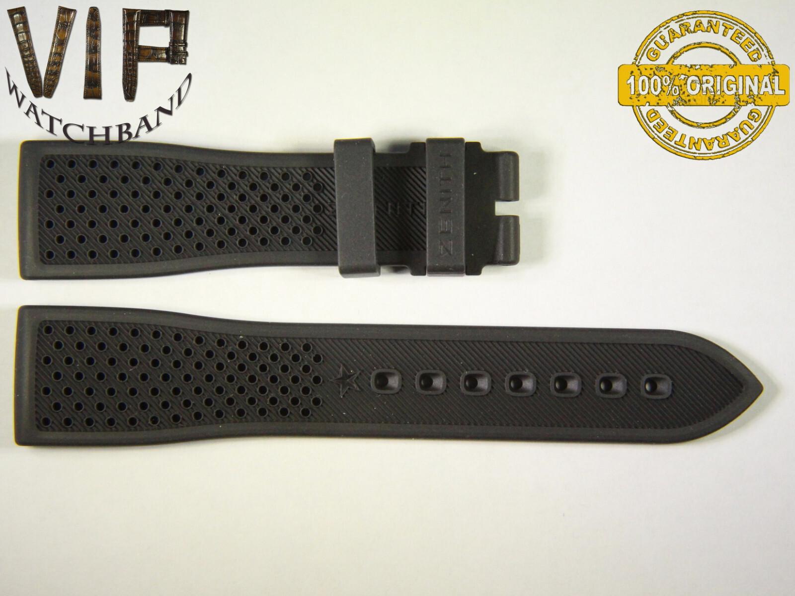 Zenith 22mm strap, rubber, black — face side